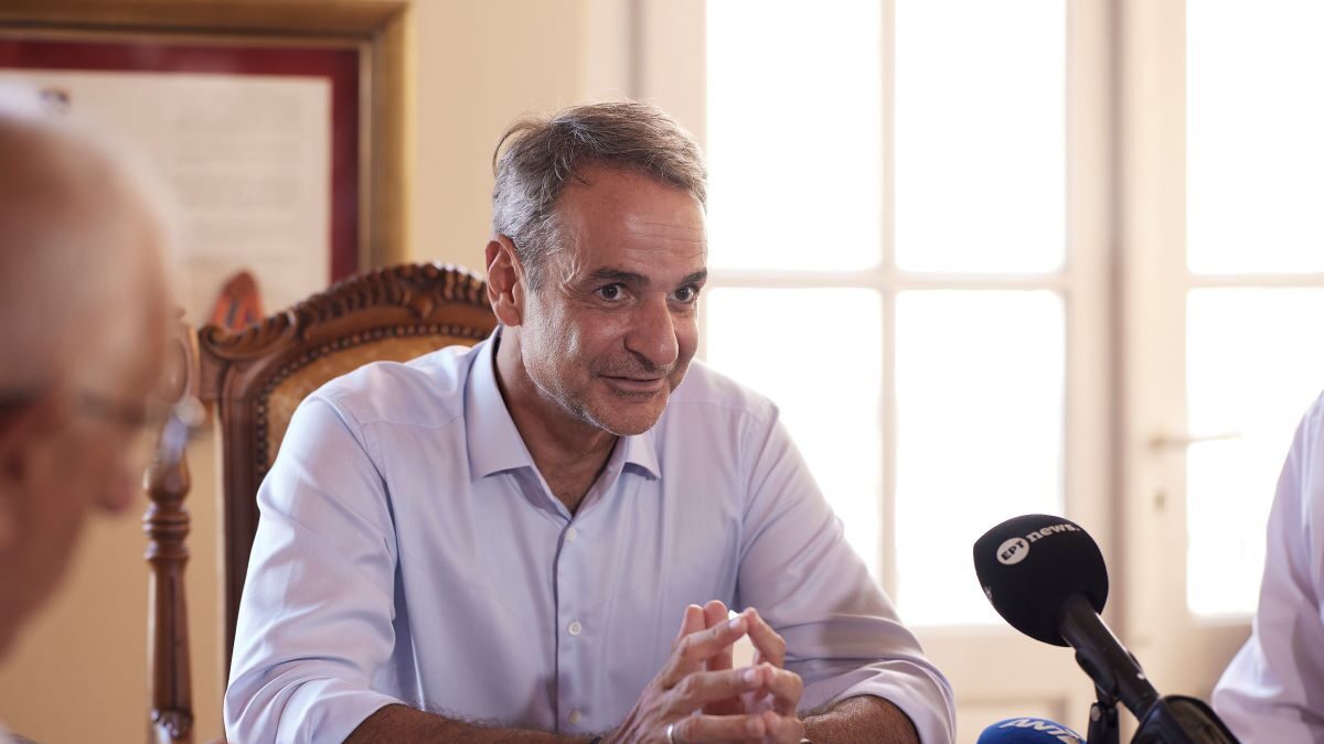 Ο Κυριάκος Μητσοτάκης στο Καστελόριζο