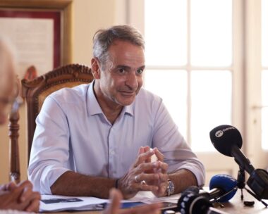Ο Κυριάκος Μητσοτάκης στο Καστελόριζο