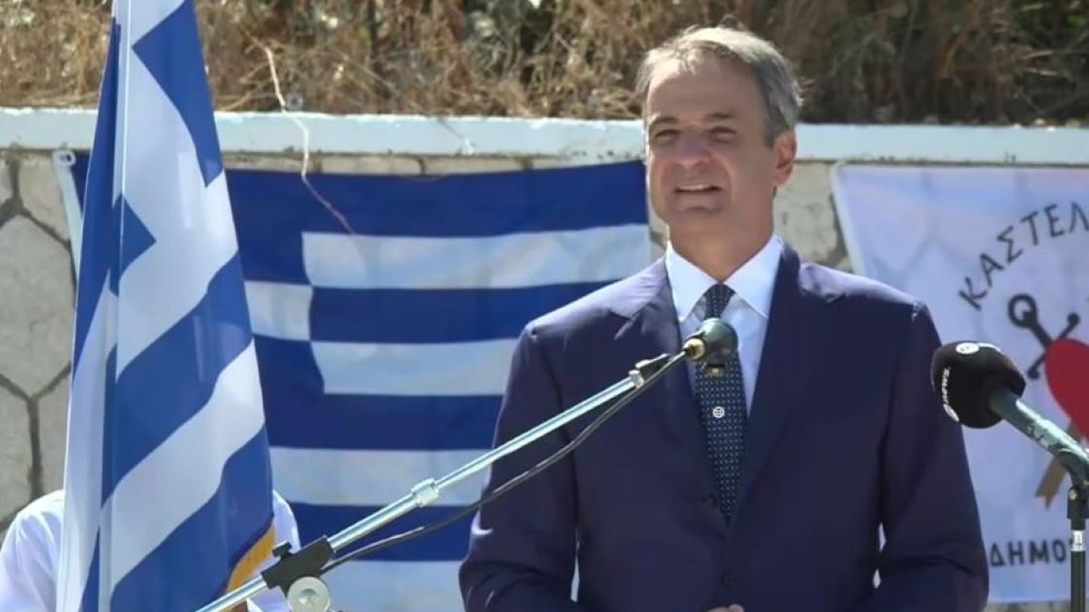 Ο Κυριάκος Μητσοτάκης στο Καστελόριζο