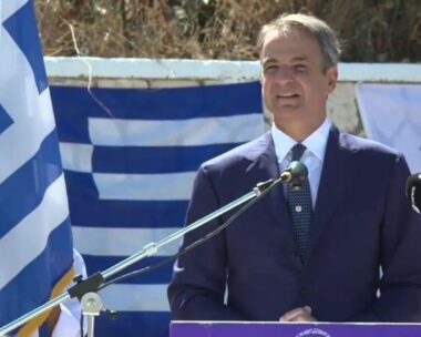 Ο Κυριάκος Μητσοτάκης στο Καστελόριζο