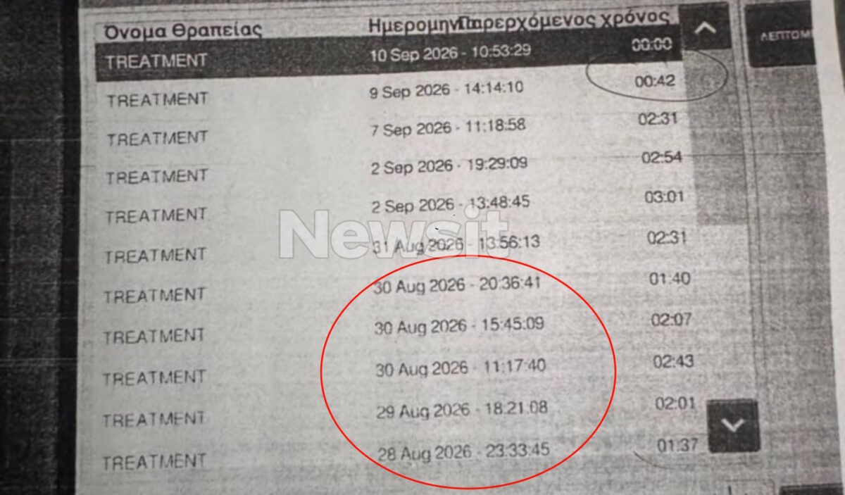 Όσα κατέγραψε το μηχάνημα πλασμαφαίρεσης της κλινικής του Κολωνακίου