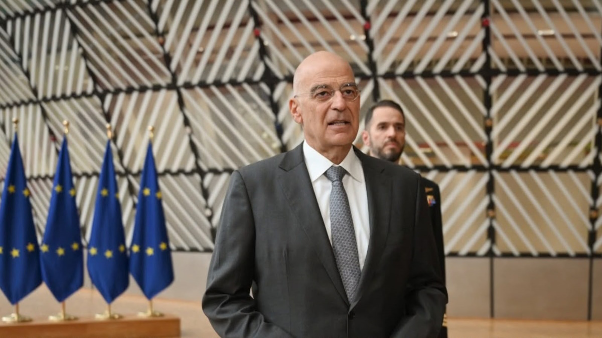 Ο υπουργός Εθνικής Άμυνας, Νίκος Δένδιας στη συνεδρίαση του συμβουλίου εξωτερικών υποθέσεων της Ευρωπαϊκής Ένωσης στις Βρυξέλλες