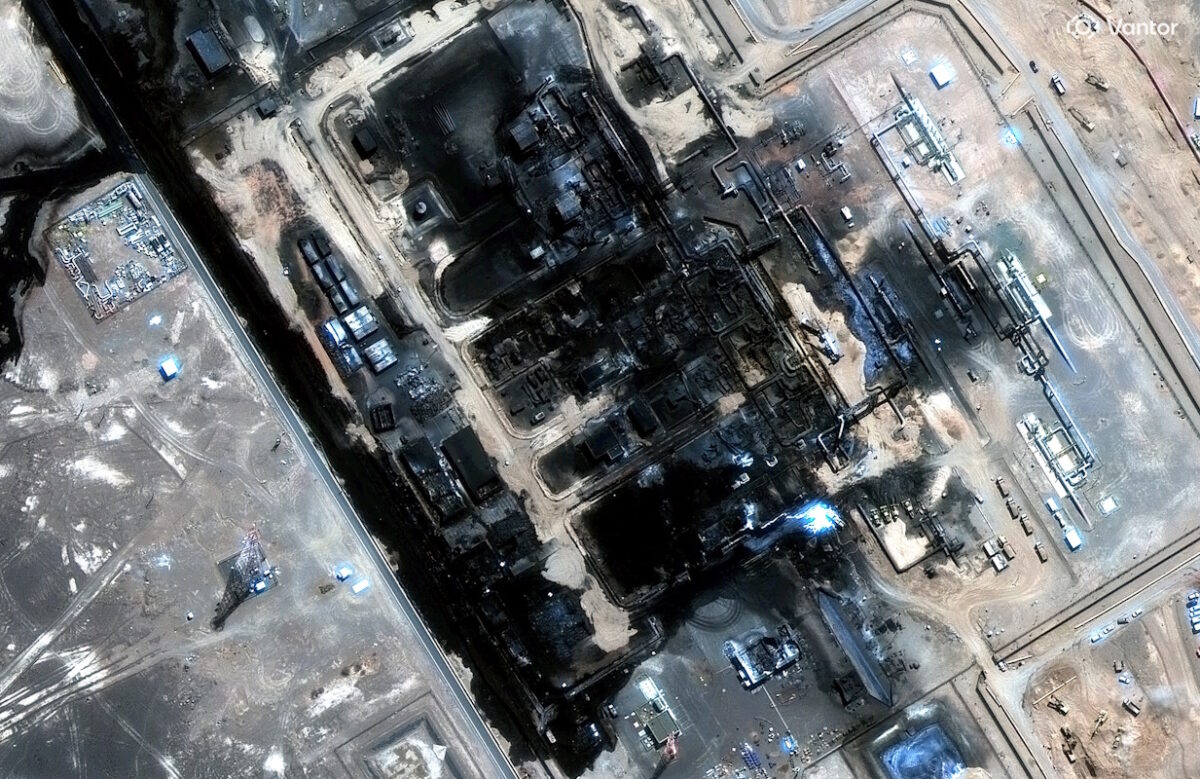 A satellite image shows the Saudi Arabia East-West pipeline, located across the Arabian Peninsula, after a strike that hit it on September 11, 2026, in Saudi Arabia, September 13, 2026.