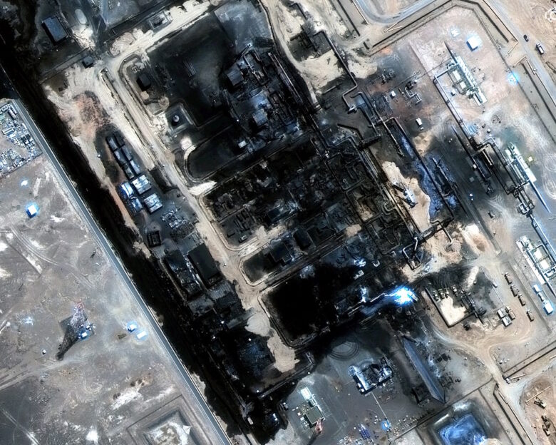 A satellite image shows the Saudi Arabia East-West pipeline, located across the Arabian Peninsula, after a strike that hit it on September 11, 2026, in Saudi Arabia, September 13, 2026.