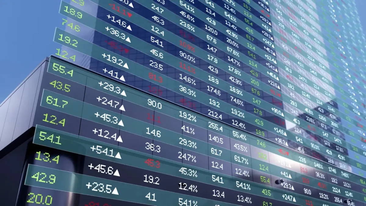 Financial securities market data trend chart