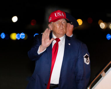 President Donald Trump waves as he arrives on Air Force One, Wednesday, Sept. 16, 2026, at Joint Base Andrews, Md.