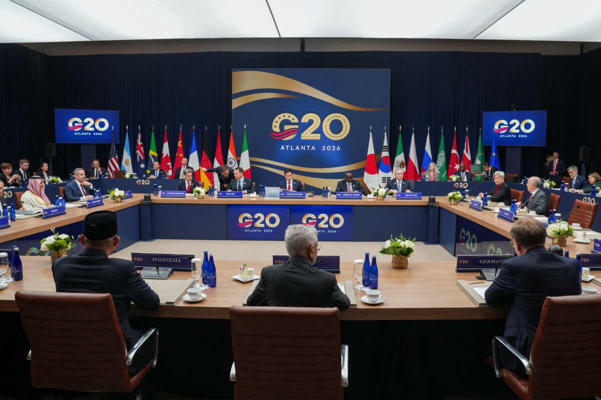 Saudi Arabia's Foreign Minister Faisal bin Farhan, Turkey's Foreign Minister Hakan Fidan, Britain's Foreign Secretary Ed Miliband, Poland's Foreign Minister Radoslaw Sikorski, US Secretary of State Marco Rubio, Chair of the African Union Executive Council Edouard Bizimana and others attend the G20 Foreign Ministers' Meeting in Atlanta, Georgia, US, October 30, 2026. REUTERS