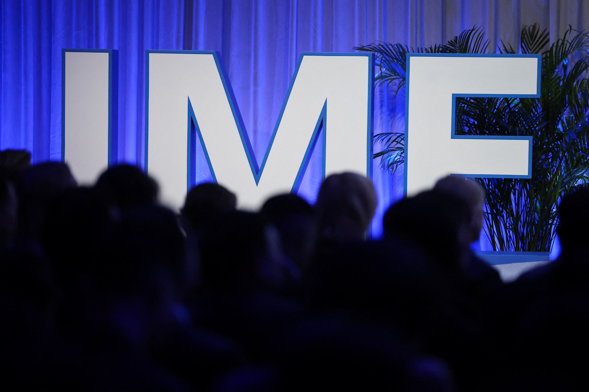 IMF signage as people attend the "Thai Minister of Finance Flagship Event - Building Resilience in a Fragmented World" at the IMF/World Bank 2026 Annual Meetings at Queen Sirikit National Convention Center (QSNCC) in Bangkok, Thailand, October 13, 2026
