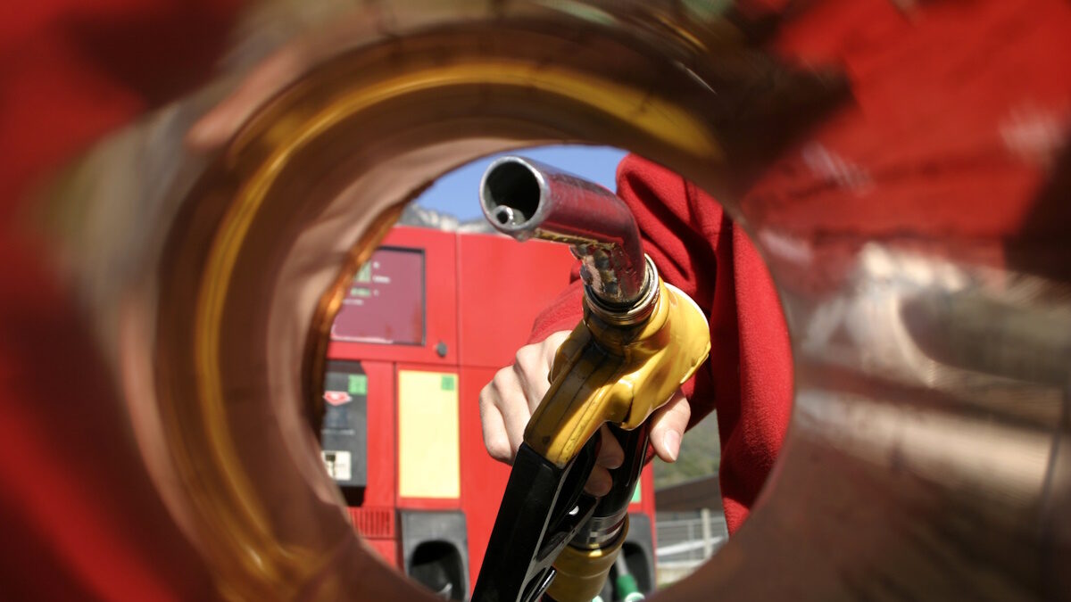 Viewed from the fuel tank