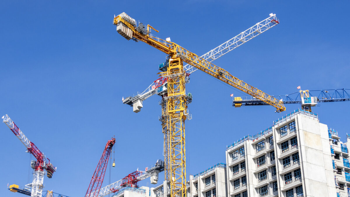 Singapore-6 Sep 2025: Construction site of Singapore HDB flats. These sites are located in different urban and suburban areas across Singapore