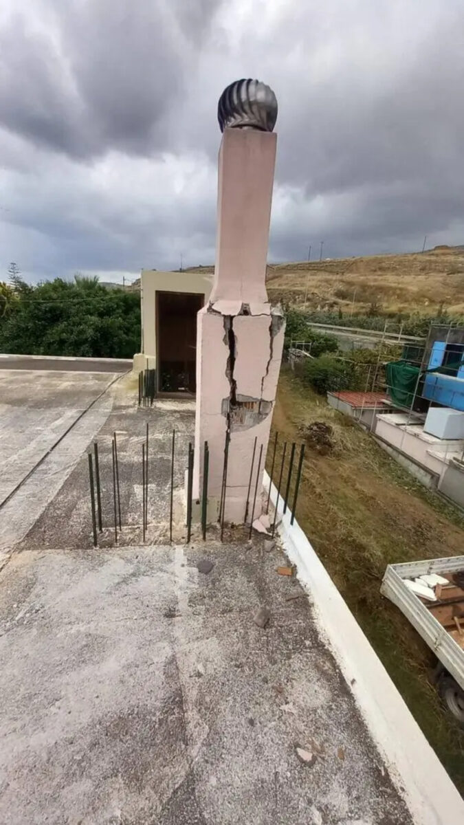 Κεραυνός σε καμινάδα