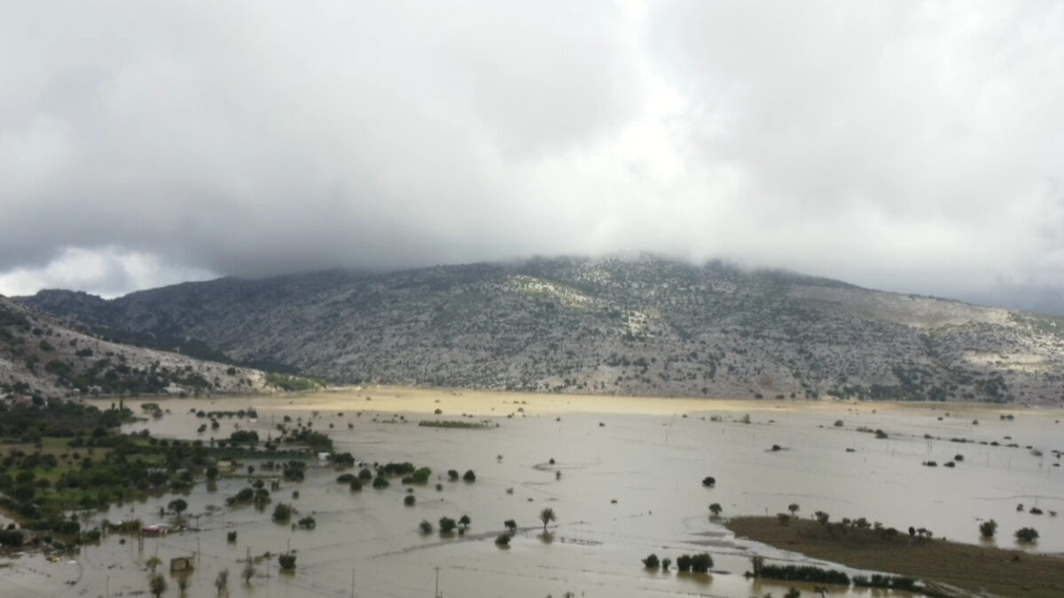 Το οροπέδιο Λασιθίου καλυμμένο με νερό από την κακοκαιρία