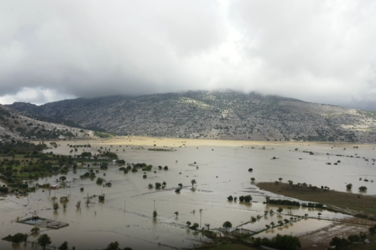 Το οροπέδιο Λασιθίου καλυμμένο με νερό από την κακοκαιρία