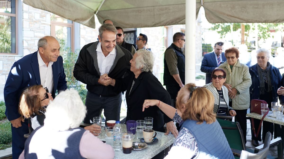 Ο Κυριάκος Μητσοτάκης στην Πιερία