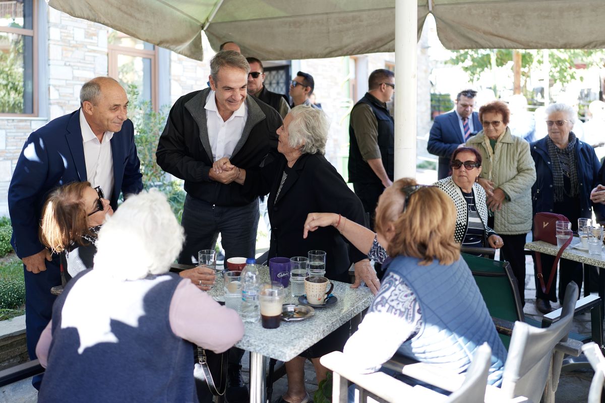 Ο Κυριάκος Μητσοτάκης στην Πιερία