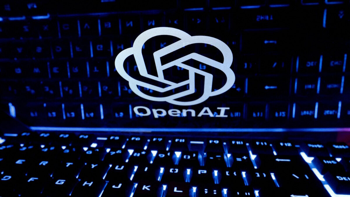 FILE PHOTO: A keyboard is placed in front of a displayed OpenAI logo in this illustration taken February 21, 2023