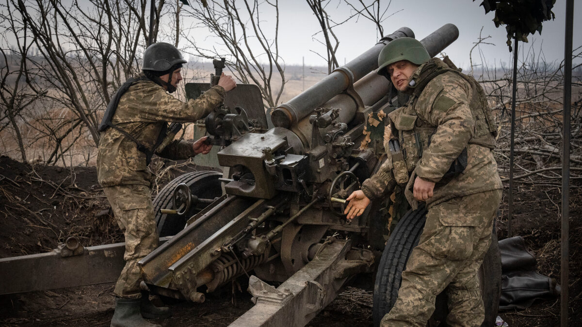 FILE - Ukrainian soldiers of the 71st Jaeger Brigade fire a M101 howitzer towards Russian positions at the frontline, near Avdiivka, Donetsk region, Ukraine, Friday, March 22, 2024. Much of what NATO can do for Ukraine, and indeed for global security, is misunderstood. Often in the public mind, the alliance is thought of as the sum of all U.S. relations with its European partners, from imposing sanctions and other costs on Russia to sending arms and ammunition. But as an organization its brief is limited to the defense by military means of its 32 member countries and a commitment to help keep the peace in Europe and North America.