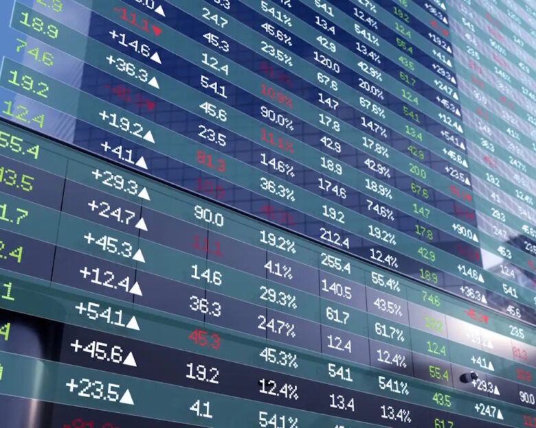 Financial securities market data trend chart