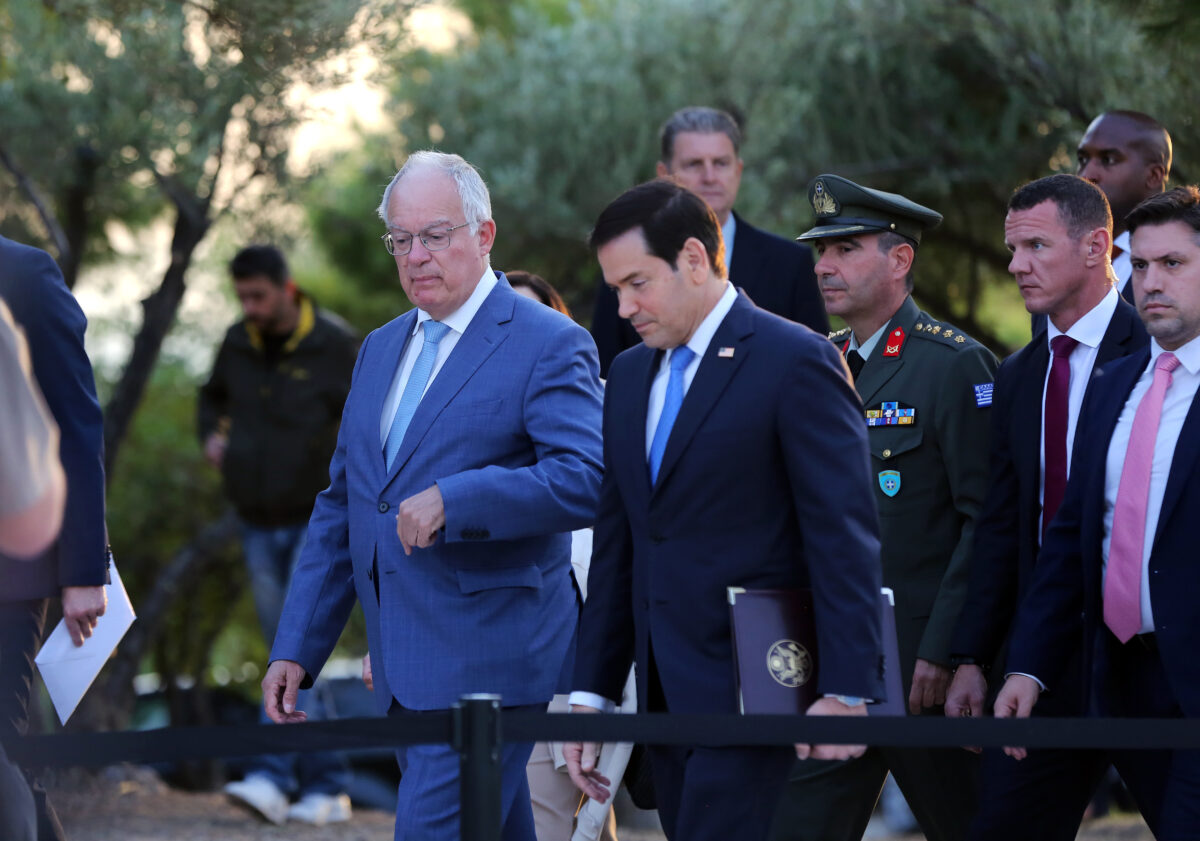 Ο υπουργός Εξωτερικών των ΗΠΑ, Μάρκο Ρούμπιο, πραγματοποίησε ομιλία στην Πνύκα, με φόντο την Ακρόπολη, αναφερόμενος στο μέλλον του δυτικού πολιτισμού και στις κοινές αξίες Ελλάδας, Ευρώπης και Ηνωμένων Πολιτειών Tεταρτη 7 Οκτωβριου 2026 (POOL AΠΕ-ΜΠΕ
