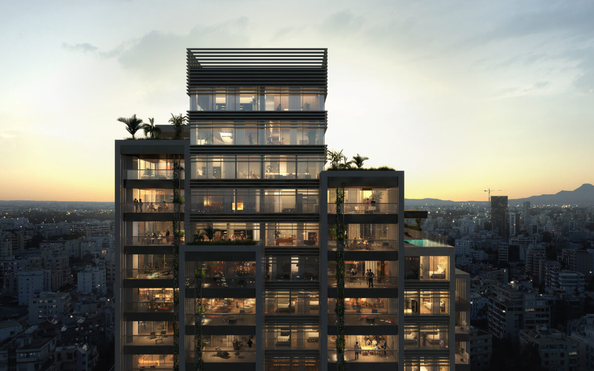 the landmark nicosia residential tower sky pool garden whole floor residences