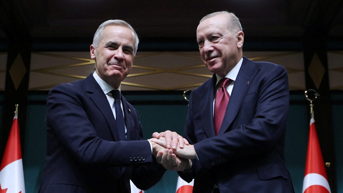 Ο Τούρκος Πρόεδρος, Tayyip Erdogan και ο πρωθυπουργός του Καναδά, Mark Carney στην Άγκυρα