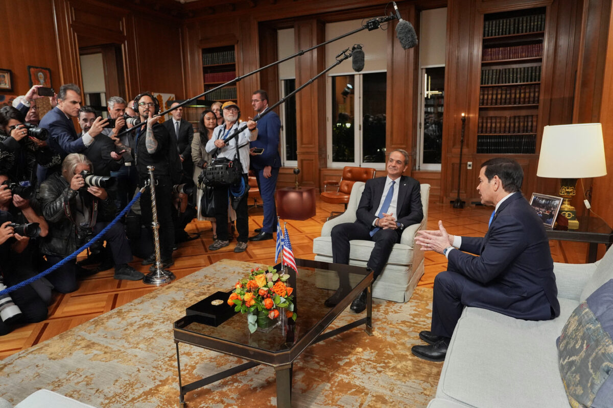 US Secretary of State Marco Rubio meets Greek Prime Minister Kyriakos Mitsotakis in Athens, Greece October 7, 2026. Mark Schiefelbein