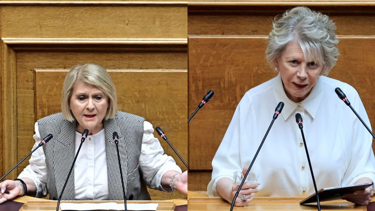 Η Σοφία Βούλτεψη και η Έλενα Ακρίτα στη Βουλή