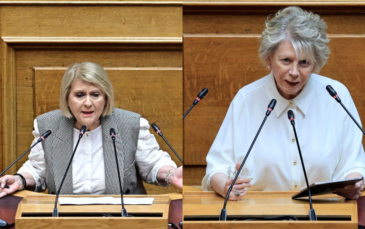 Η Σοφία Βούλτεψη και η Έλενα Ακρίτα στη Βουλή
