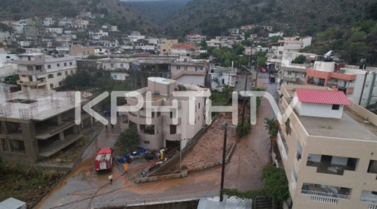 Κακοκαιρία στην Κρήτη: «Κρανίου τόπος» τα Ζωνιανά, δρόμοι θαμμένοι στη λάσπη - Εικόνες της θεομηνίας από ψηλά
