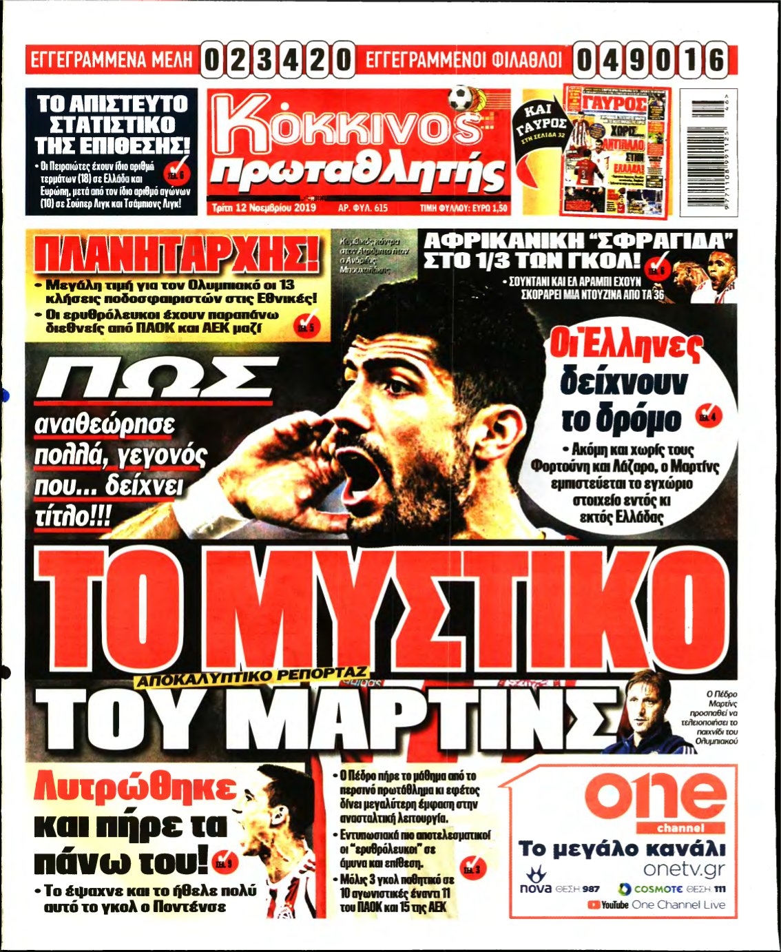 ΠΡΩΤΑΘΛΗΤΗΣ – 12/11/2019