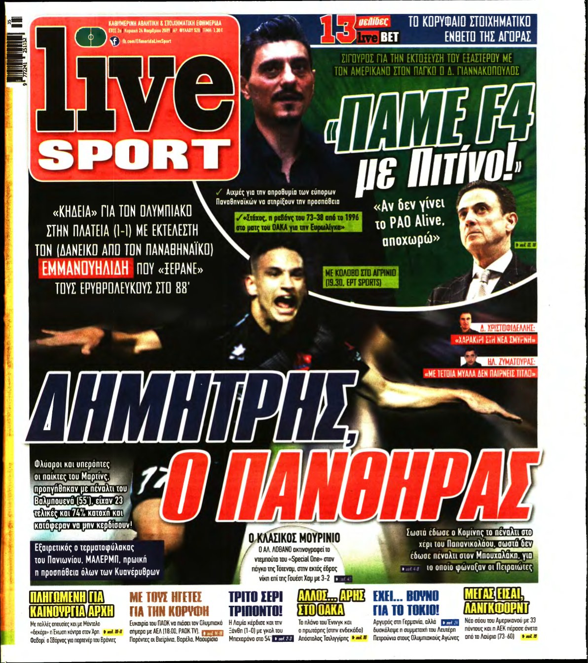 LIVE SPORT ΚΥΡΙΑΚΗΣ – 24/11/2019