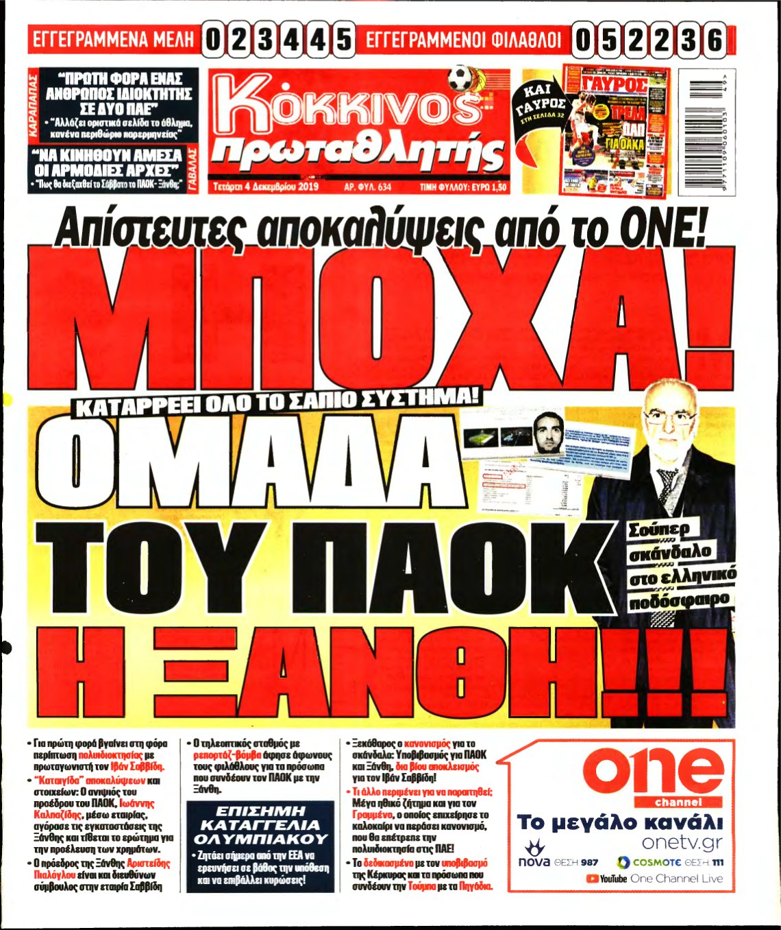 ΠΡΩΤΑΘΛΗΤΗΣ – 04/12/2019