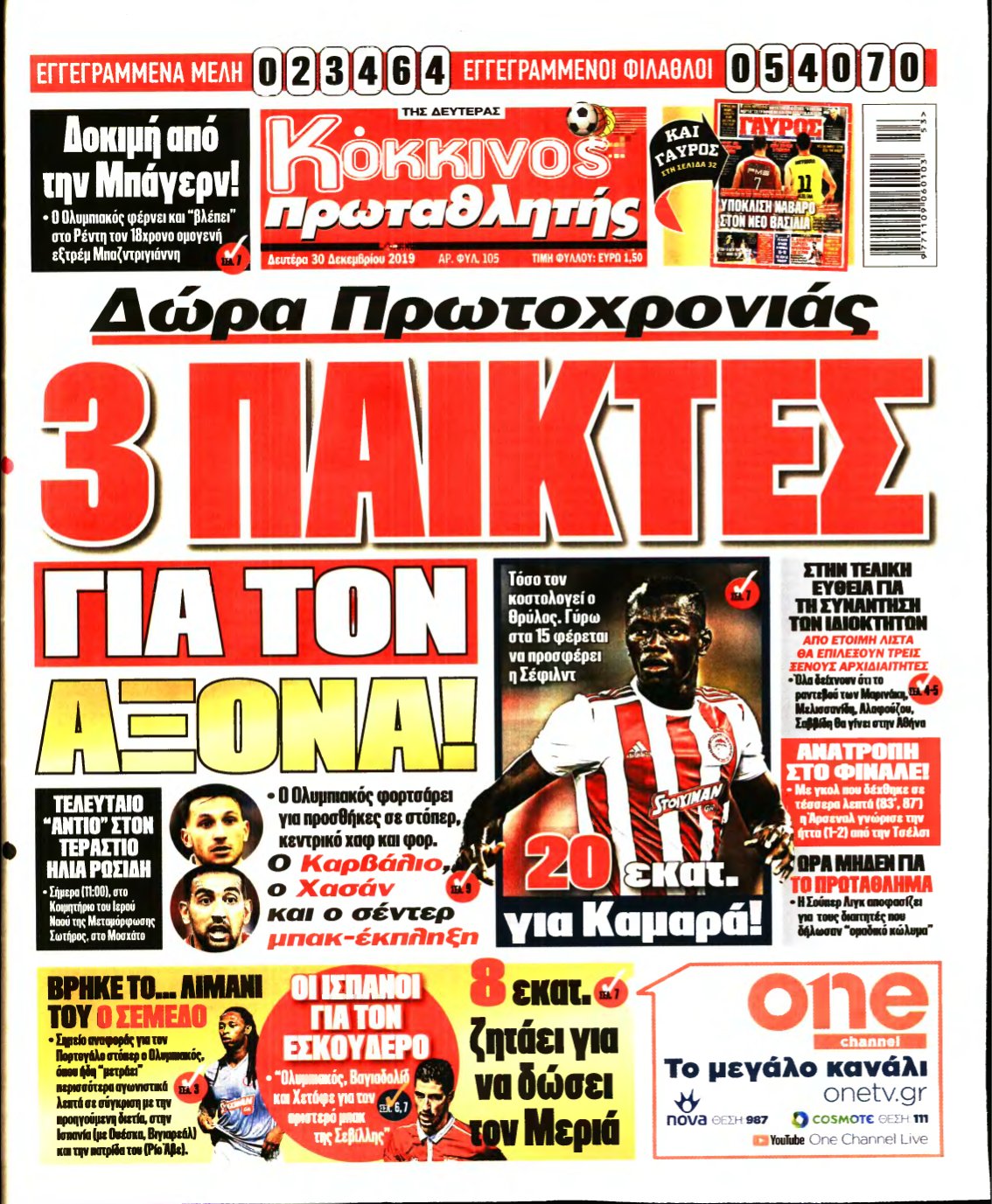 ΠΡΩΤΑΘΛΗΤΗΣ – 30/12/2019