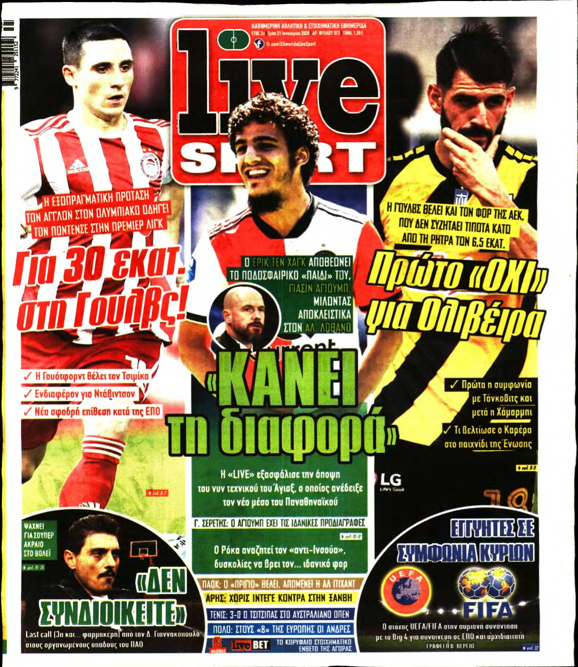 LIVE SPORT – 21/01/2020