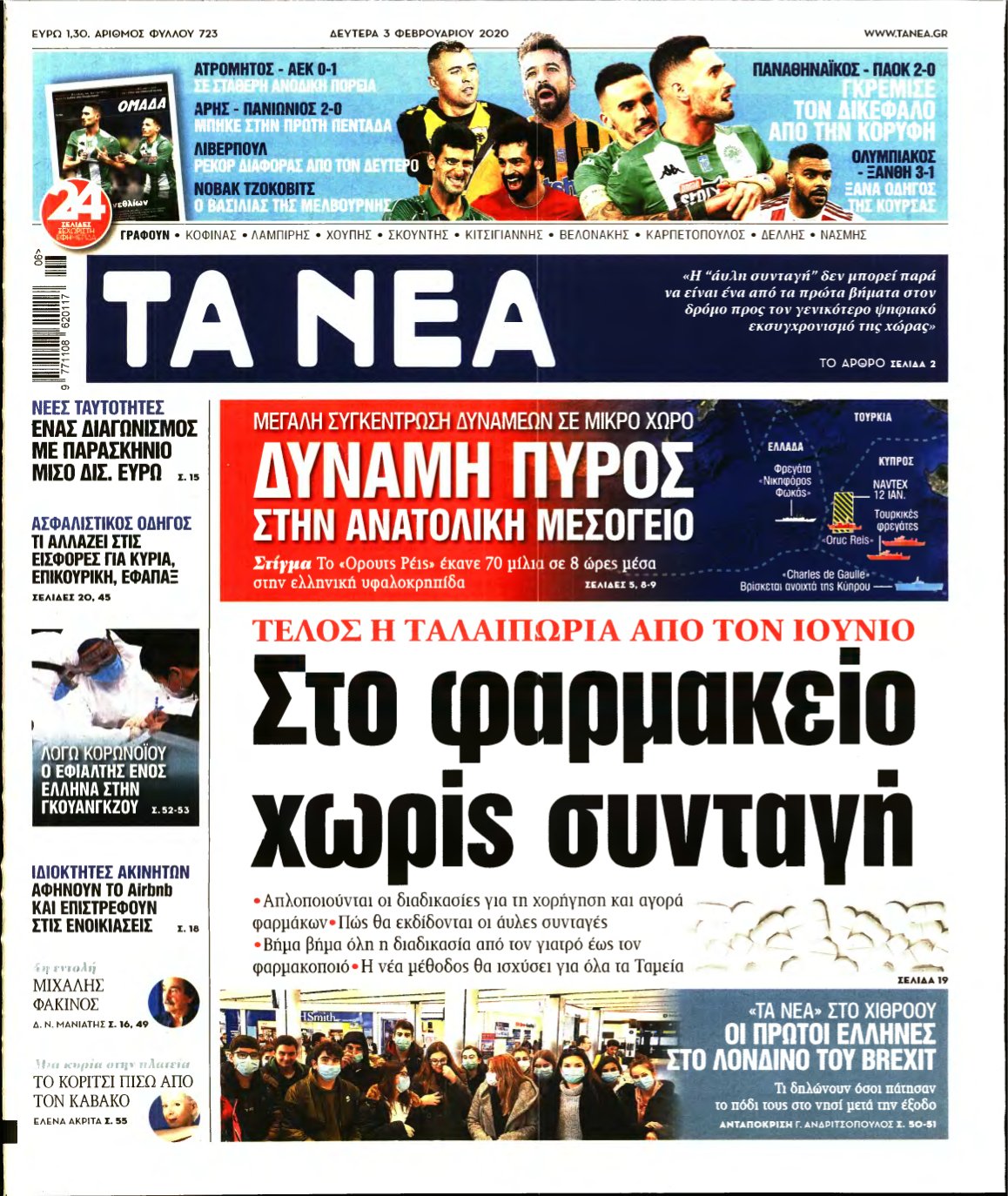 ΤΑ ΝΕΑ – 03/02/2020