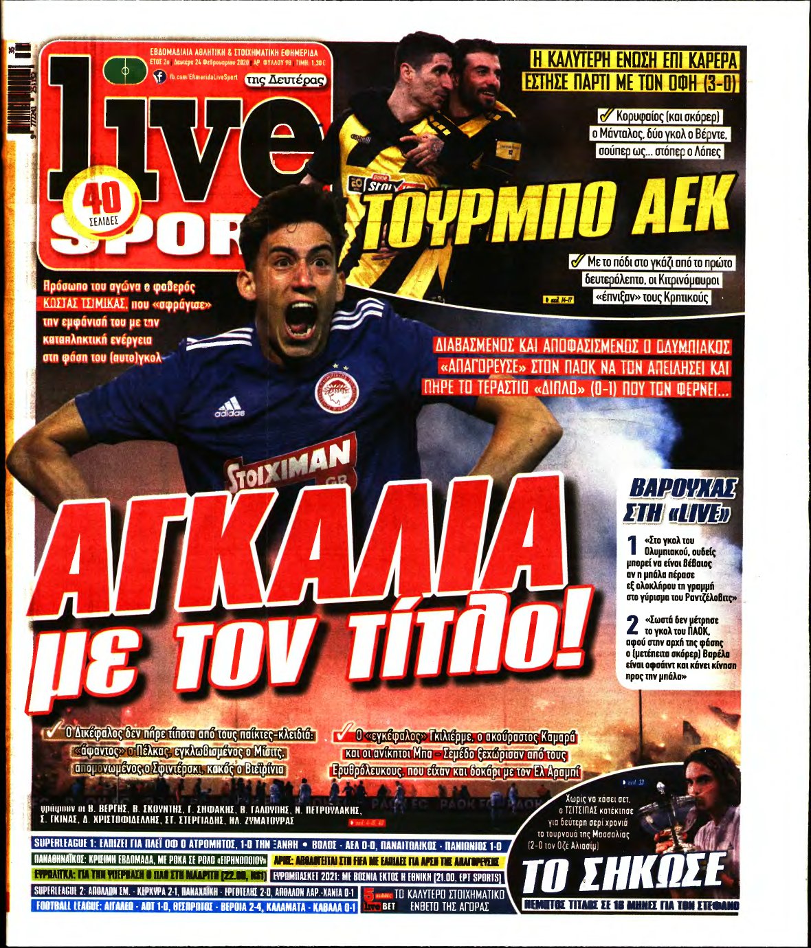 LIVE SPORT – 24/02/2020