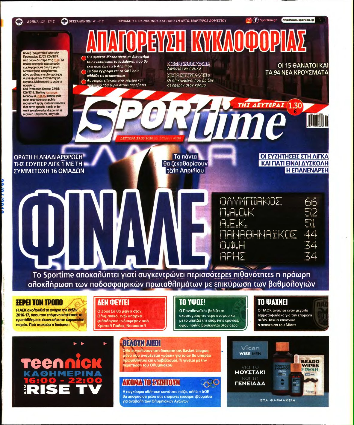 SPORTIME – 23/03/2020