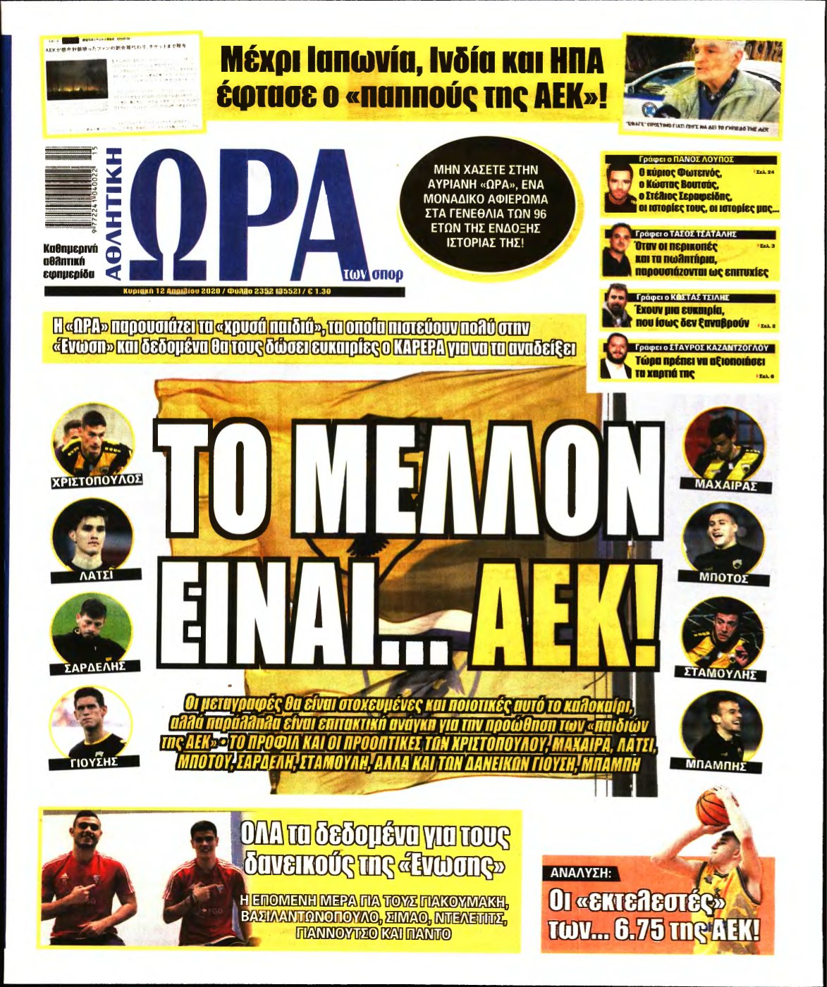 ΩΡΑ ΤΩΝ ΣΠΟΡ ΤΗΣ ΚΥΡΙΑΚΗΣ – 12/04/2020