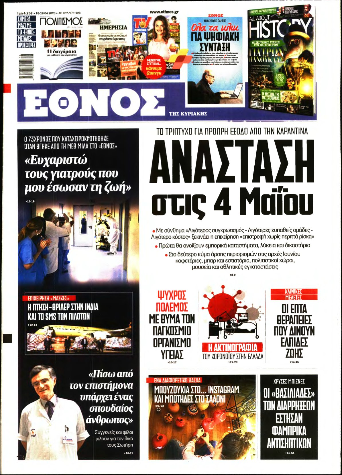 ΕΘΝΟΣ ΚΥΡΙΑΚΗΣ – 18/04/2020