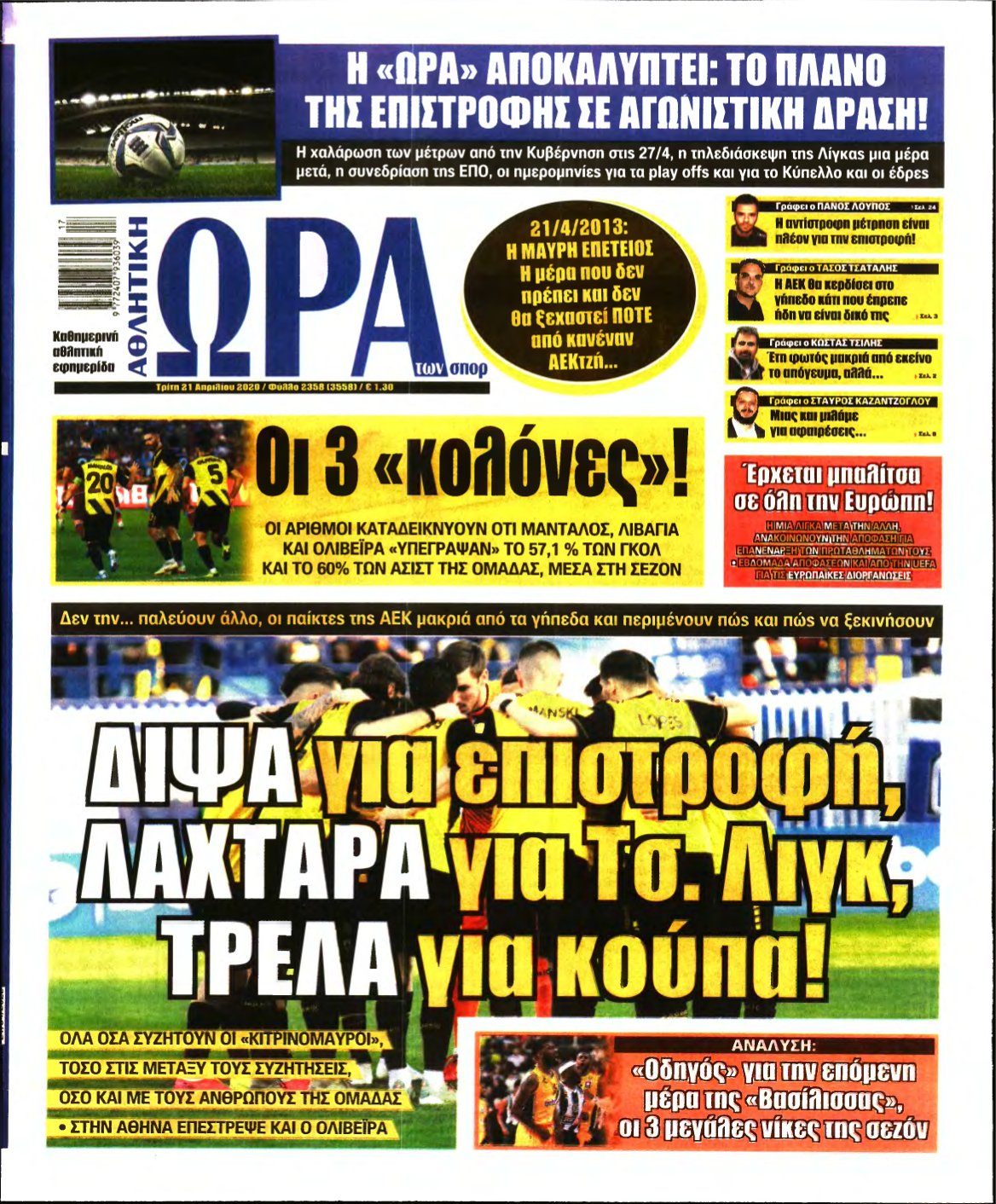 ΩΡΑ ΤΩΝ ΣΠΟΡ – 21/04/2020