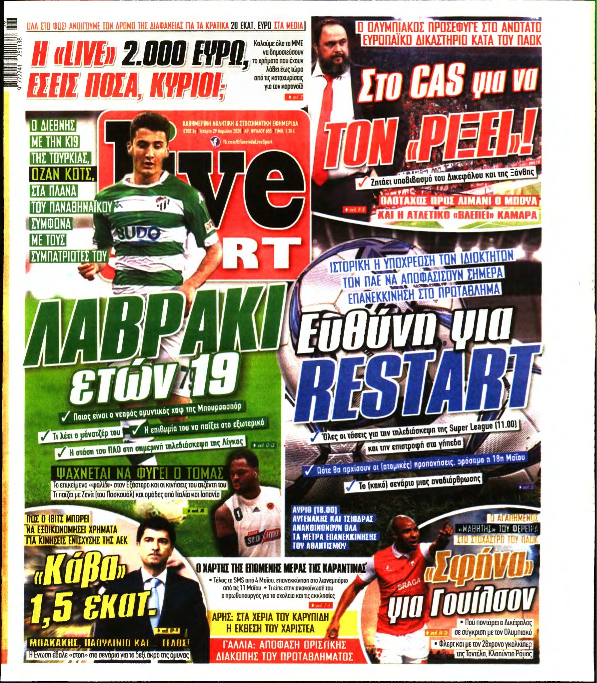 LIVE SPORT – 29/04/2020