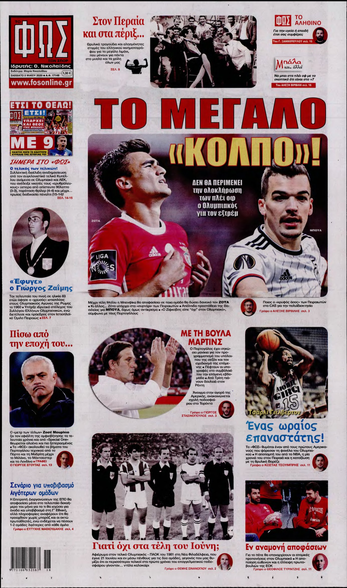ΦΩΣ ΤΩΝ ΣΠΟΡ – 02/05/2020