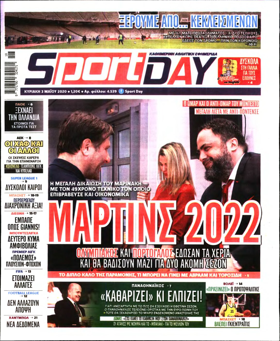 SPORTDAY ΚΥΡΙΑΚΗΣ – 03/05/2020