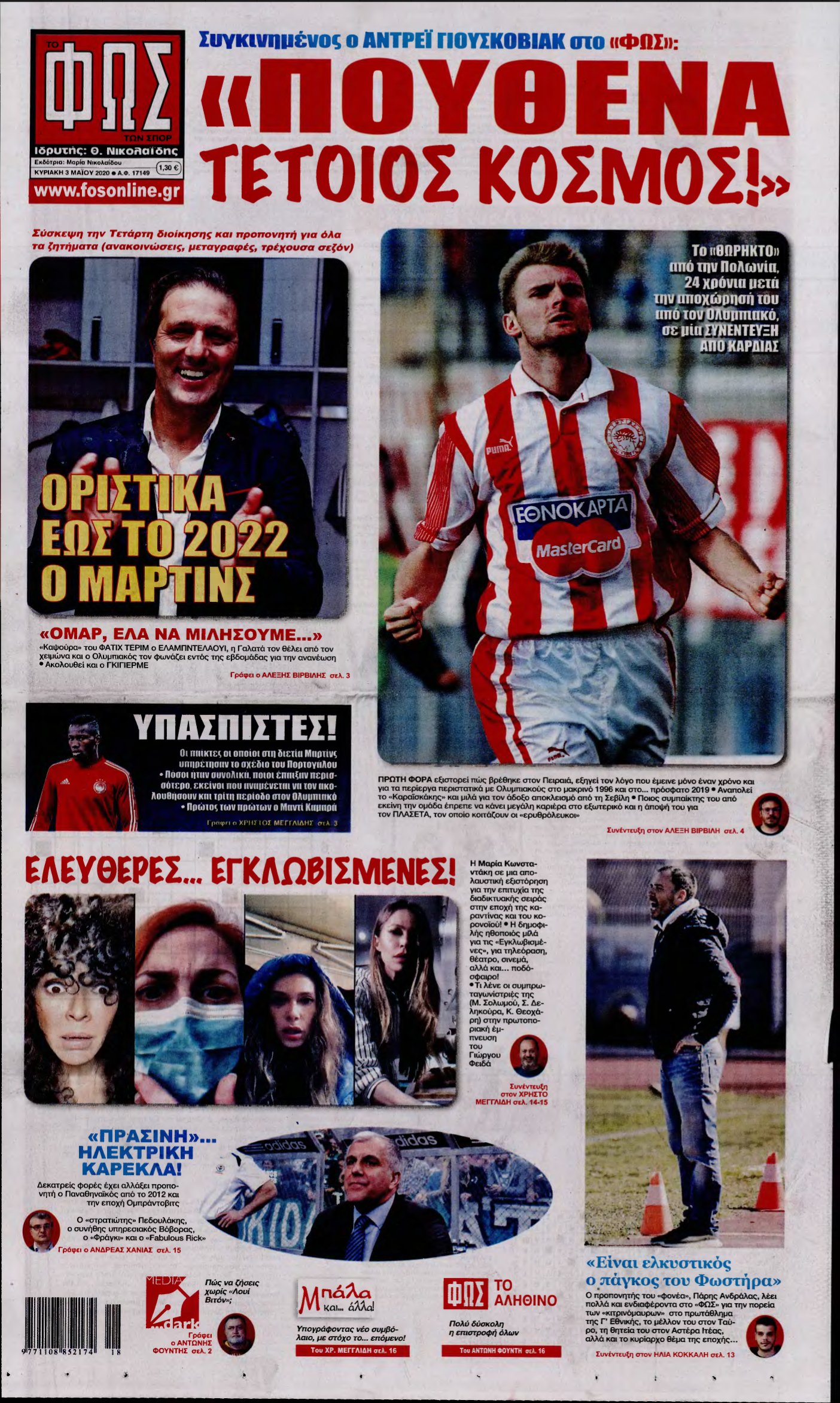 ΦΩΣ ΤΩΝ ΣΠΟΡ ΤΗΣ ΚΥΡΙΑΚΗΣ – 03/05/2020