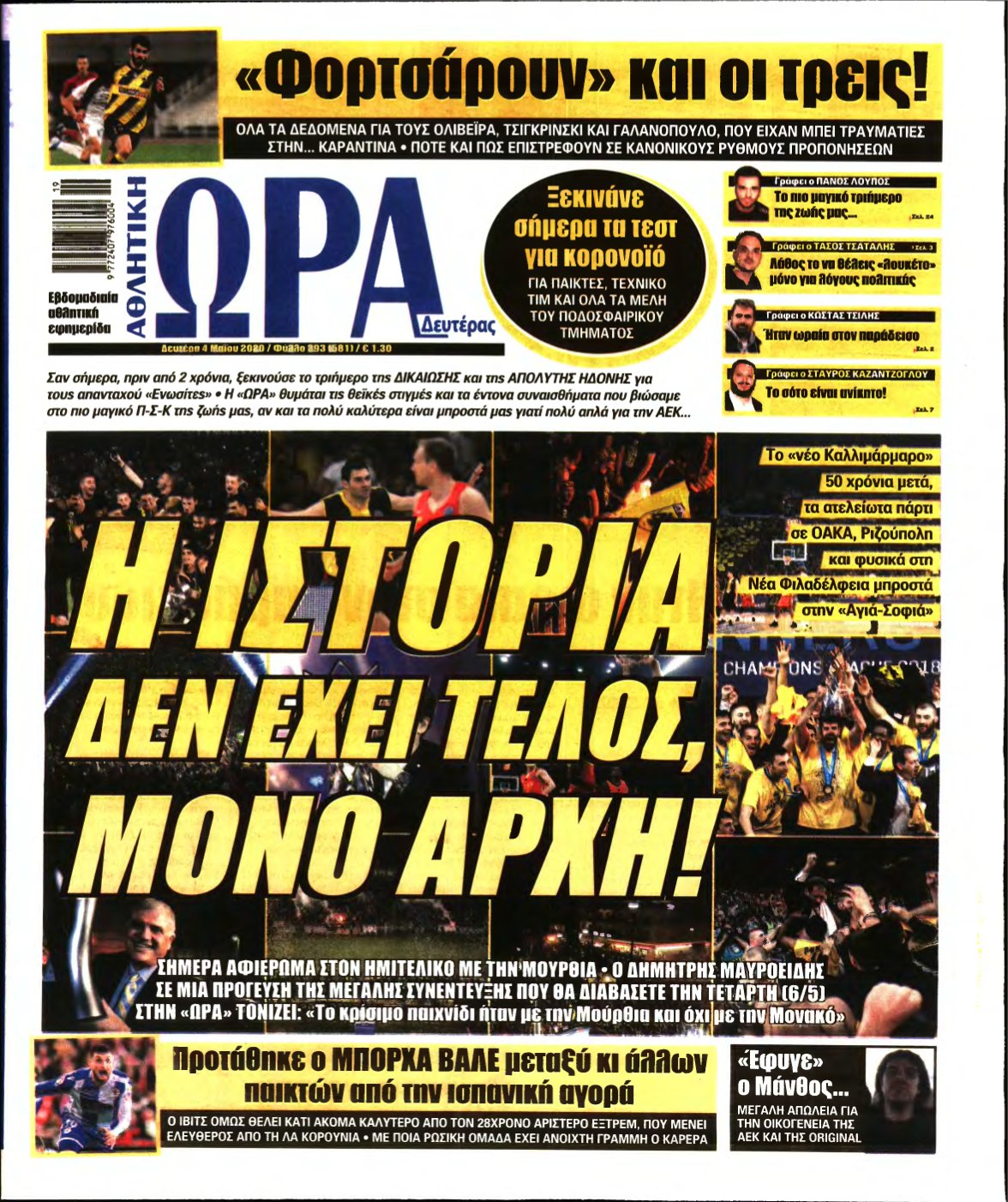 ΩΡΑ ΤΩΝ ΣΠΟΡ – 04/05/2020