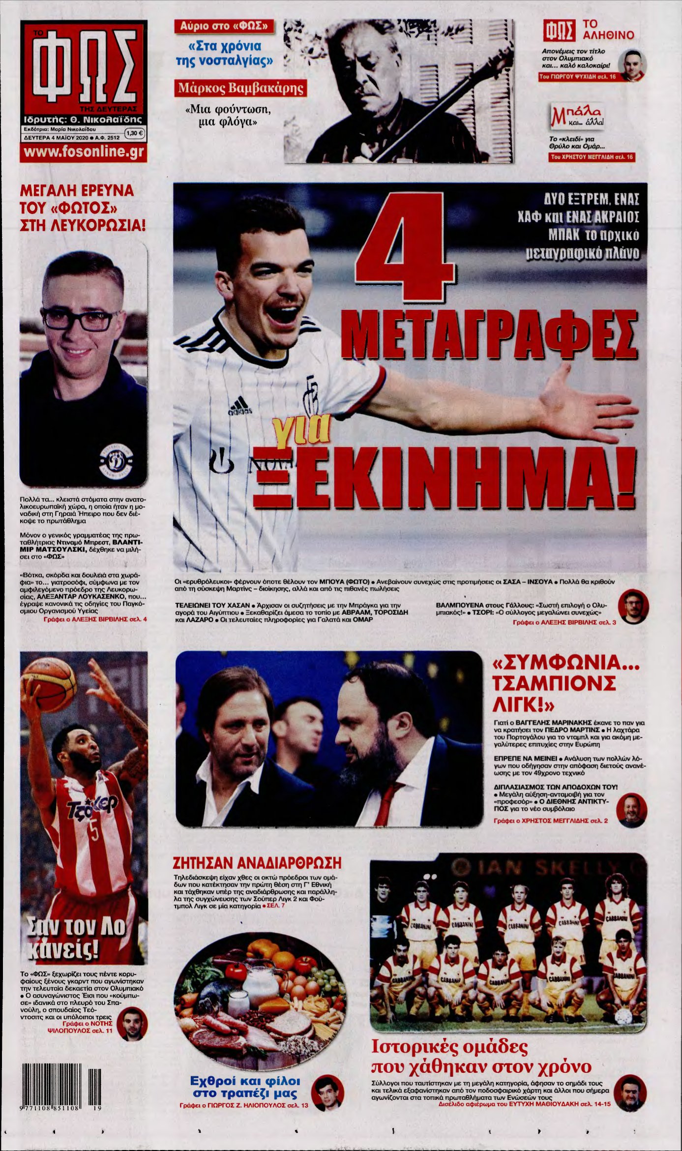 ΦΩΣ ΤΩΝ ΣΠΟΡ – 04/05/2020