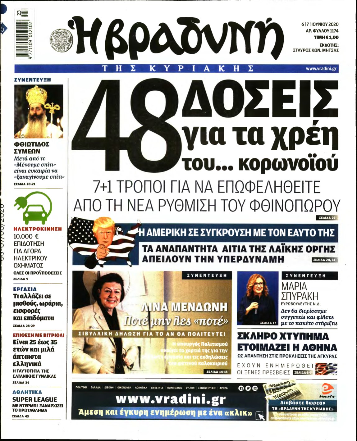 ΒΡΑΔΥΝΗ ΤΗΣ ΚΥΡΙΑΚΗΣ – 06/06/2020