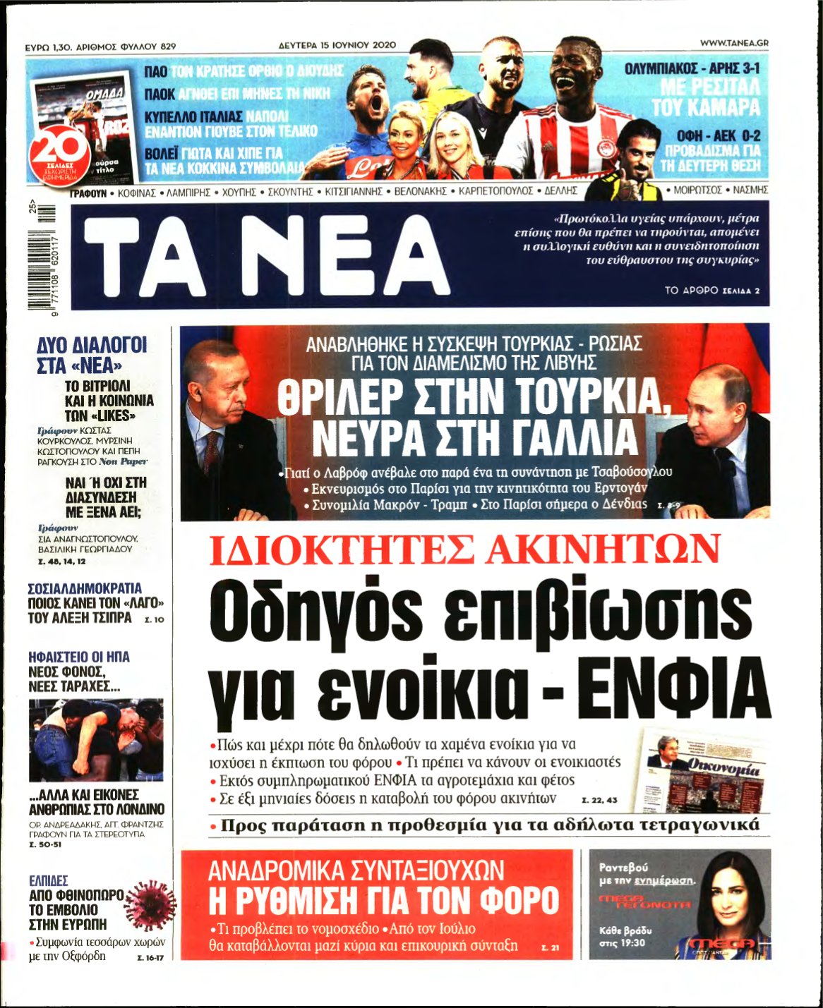 ΤΑ ΝΕΑ – 15/06/2020