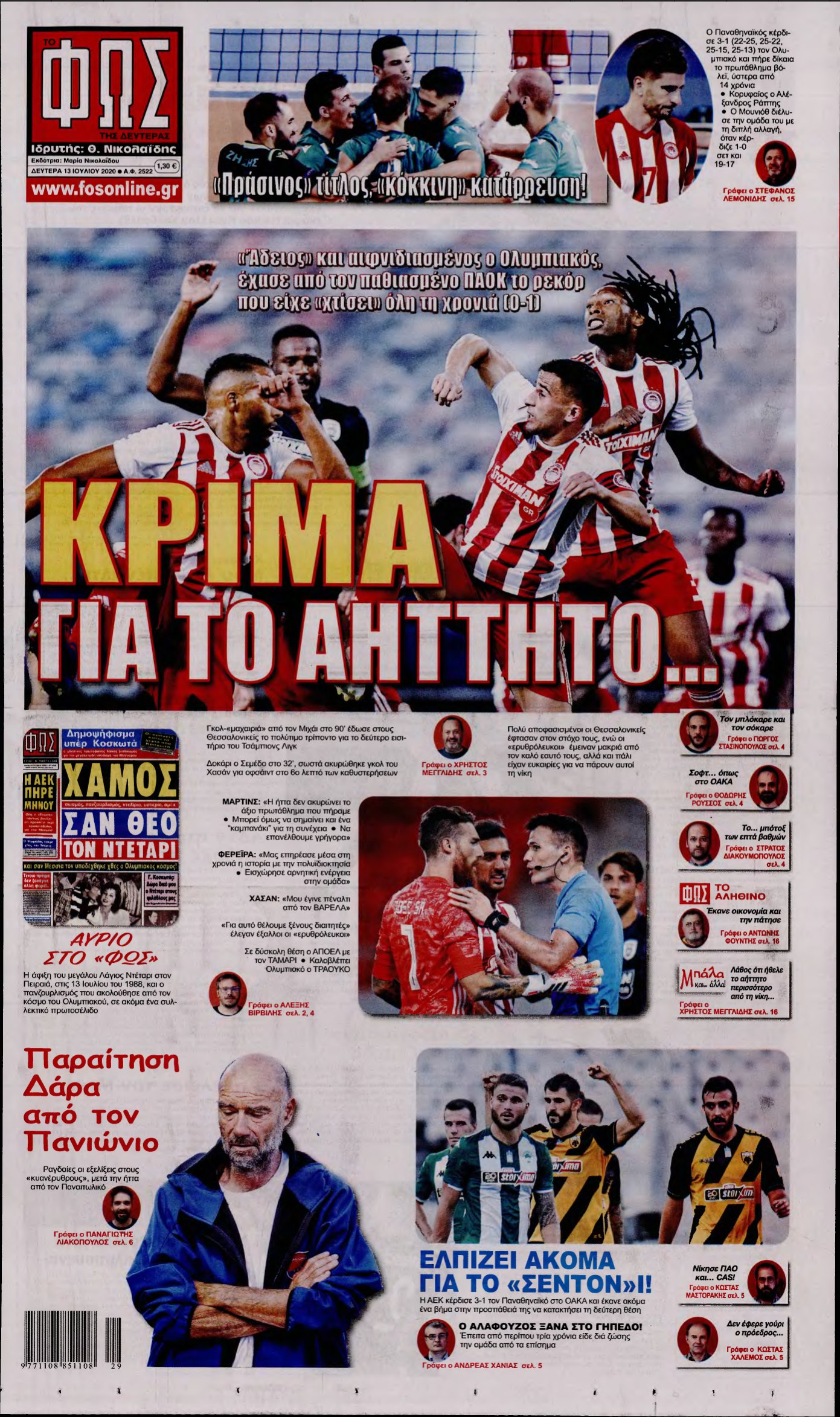 ΦΩΣ ΤΩΝ ΣΠΟΡ – 13/07/2020