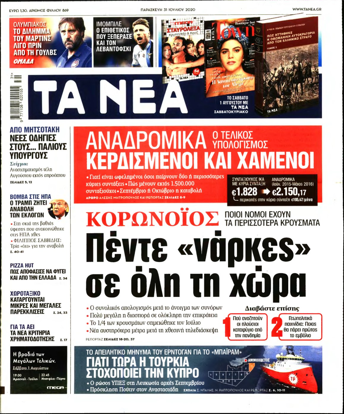 ΤΑ ΝΕΑ – 31/07/2020